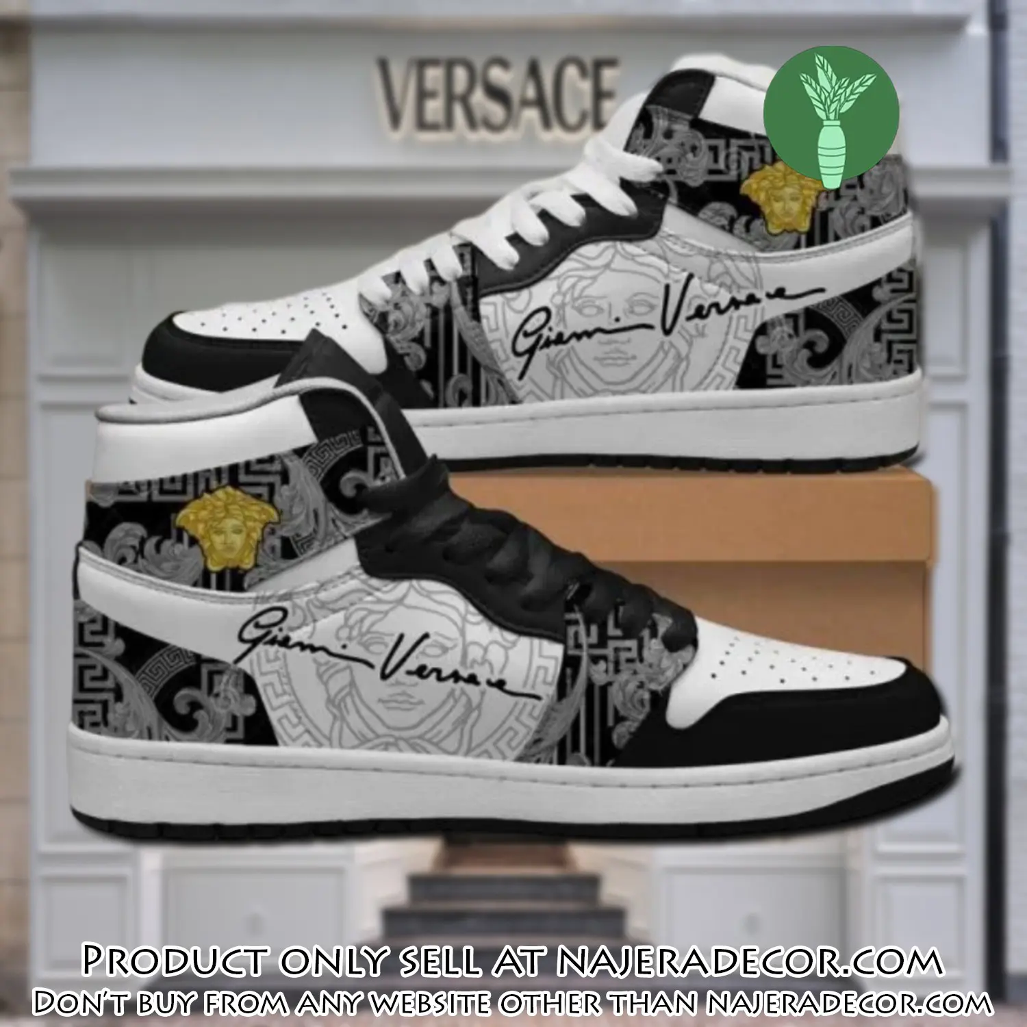 Gianni versace black high air jordan sneakers shoes hot gifts unisex 27b njr1545999